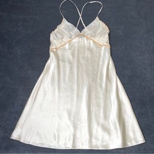 Zara Silk Lace Mini Dress Beige Size M